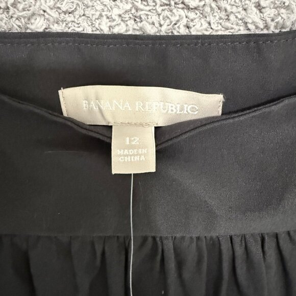 Banana Republic Stretch Cotton Poplin Circle Skirt Black Size 12 NWT - Picture 5 of 8